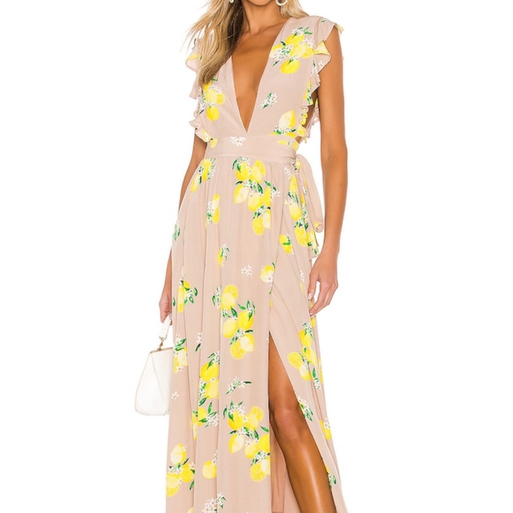 Majorelle Sweet Pea Dress in Tan Lemon